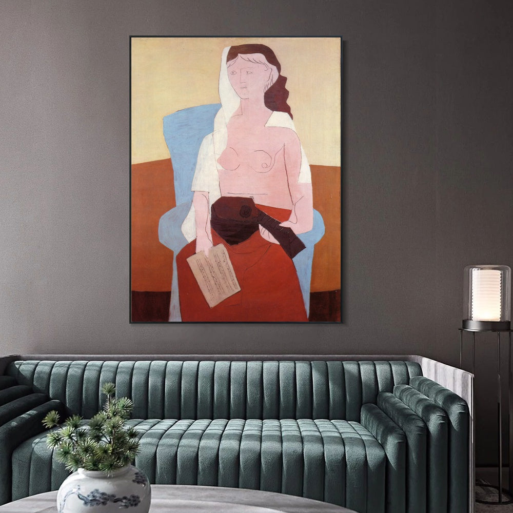 INVIN ART Framed Canvas Giclee Print Art Series#448 by Pablo Picasso Wall Art