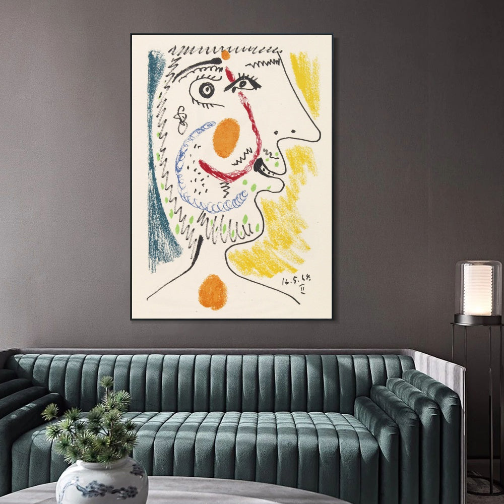 INVIN ART Framed Canvas Giclee Print Art Series#452 by Pablo Picasso Wall Art