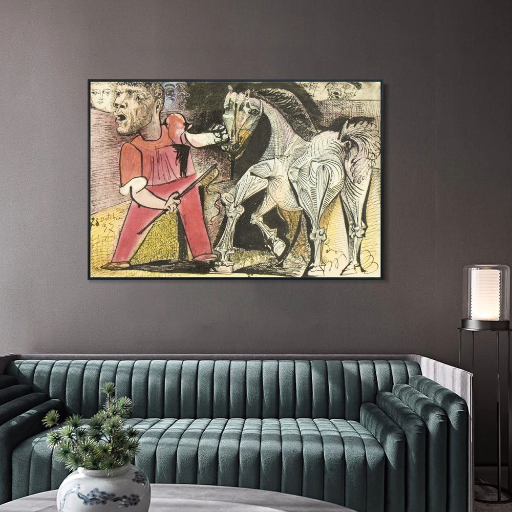 INVIN ART Framed Canvas Giclee Print Art Series#457 by Pablo Picasso Wall Art