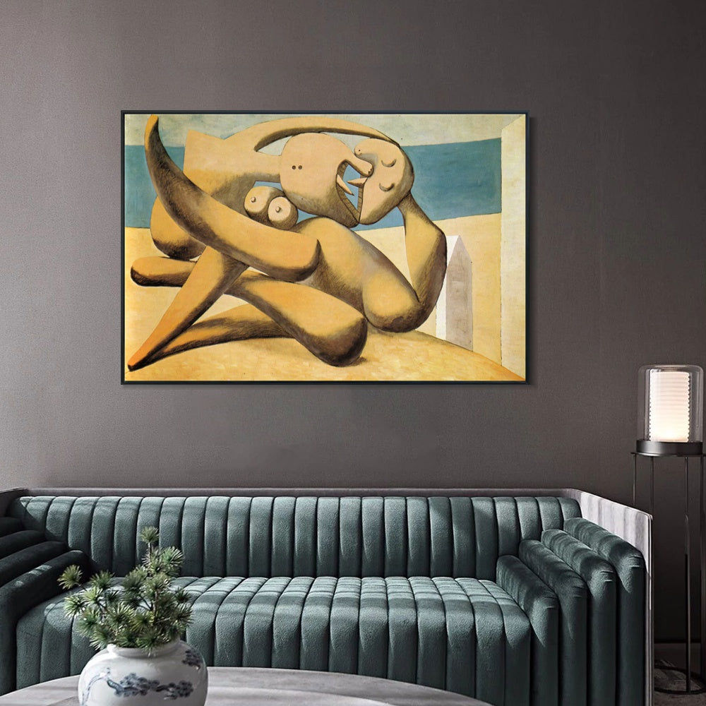 INVIN ART Framed Canvas Giclee Print Art 1931 Figures by the sea by Pablo Picasso Wall Art