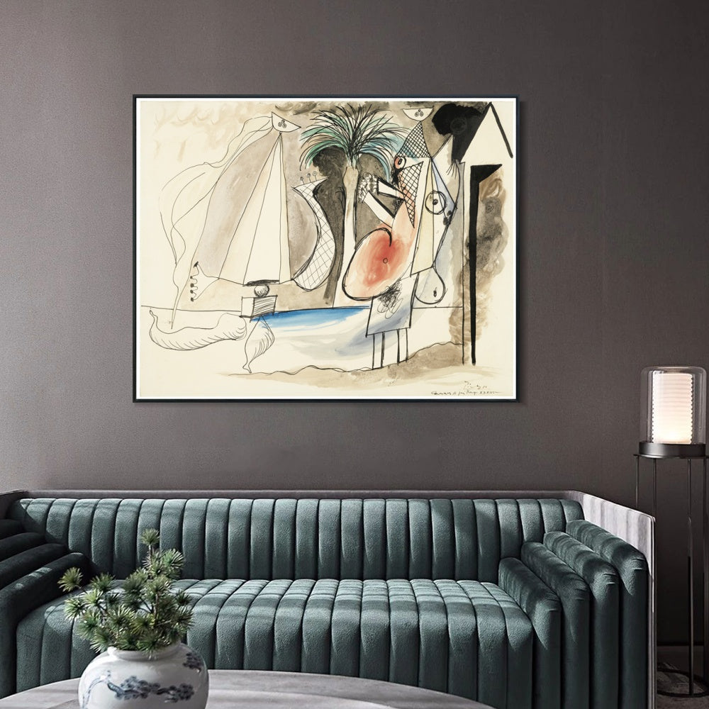 INVIN ART Framed Canvas Giclee Print Art Series#466 by Pablo Picasso Wall Art