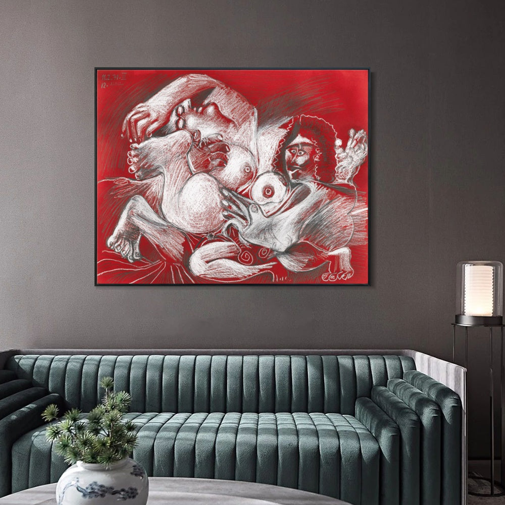 INVIN ART Framed Canvas Giclee Print Art Series#467 by Pablo Picasso Wall Art