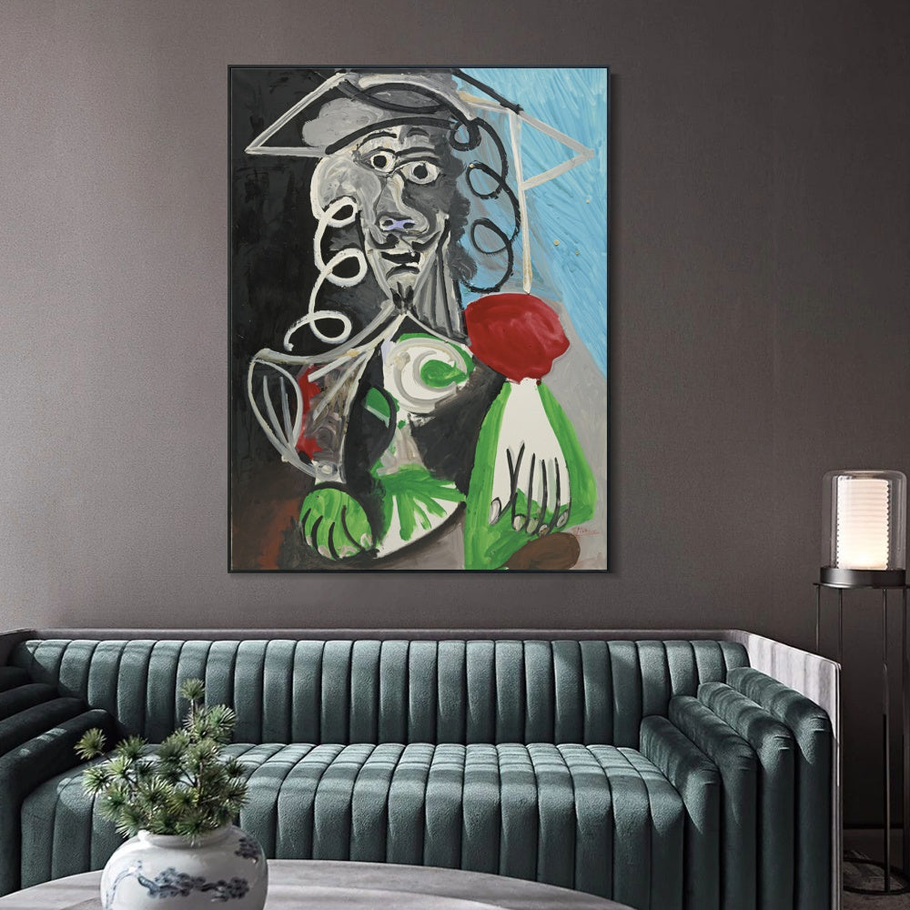 INVIN ART Framed Canvas Giclee Print Art Series#469 by Pablo Picasso Wall Art
