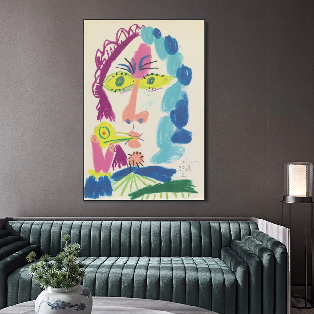 INVIN ART Framed Canvas Giclee Print Art Series#472 by Pablo Picasso Wall Art
