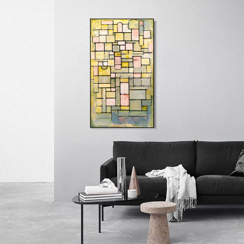INVIN ART Framed Canvas Series#065 by Piet Cornelies Mondrian Wall Art Living Room Home Office Decorations