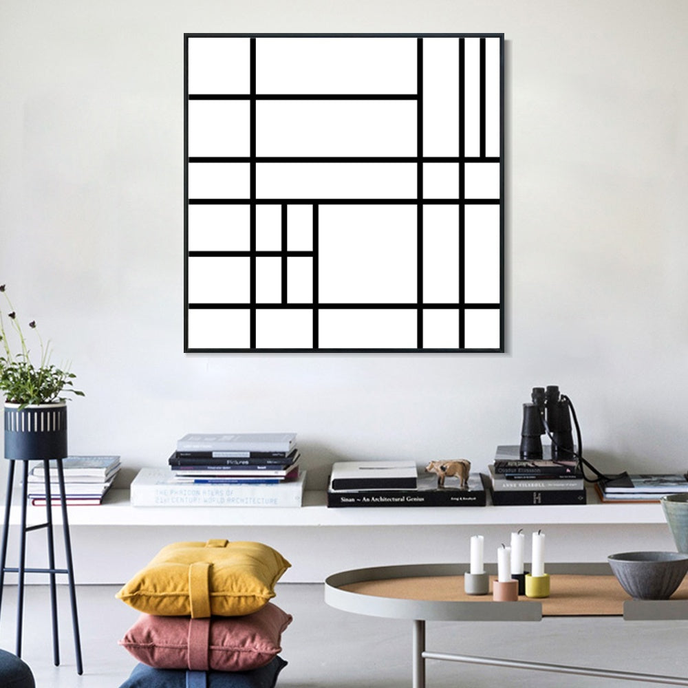 INVIN ART Framed Canvas Series#070 by Piet Cornelies Mondrian Wall Art Living Room Home Office Decorations