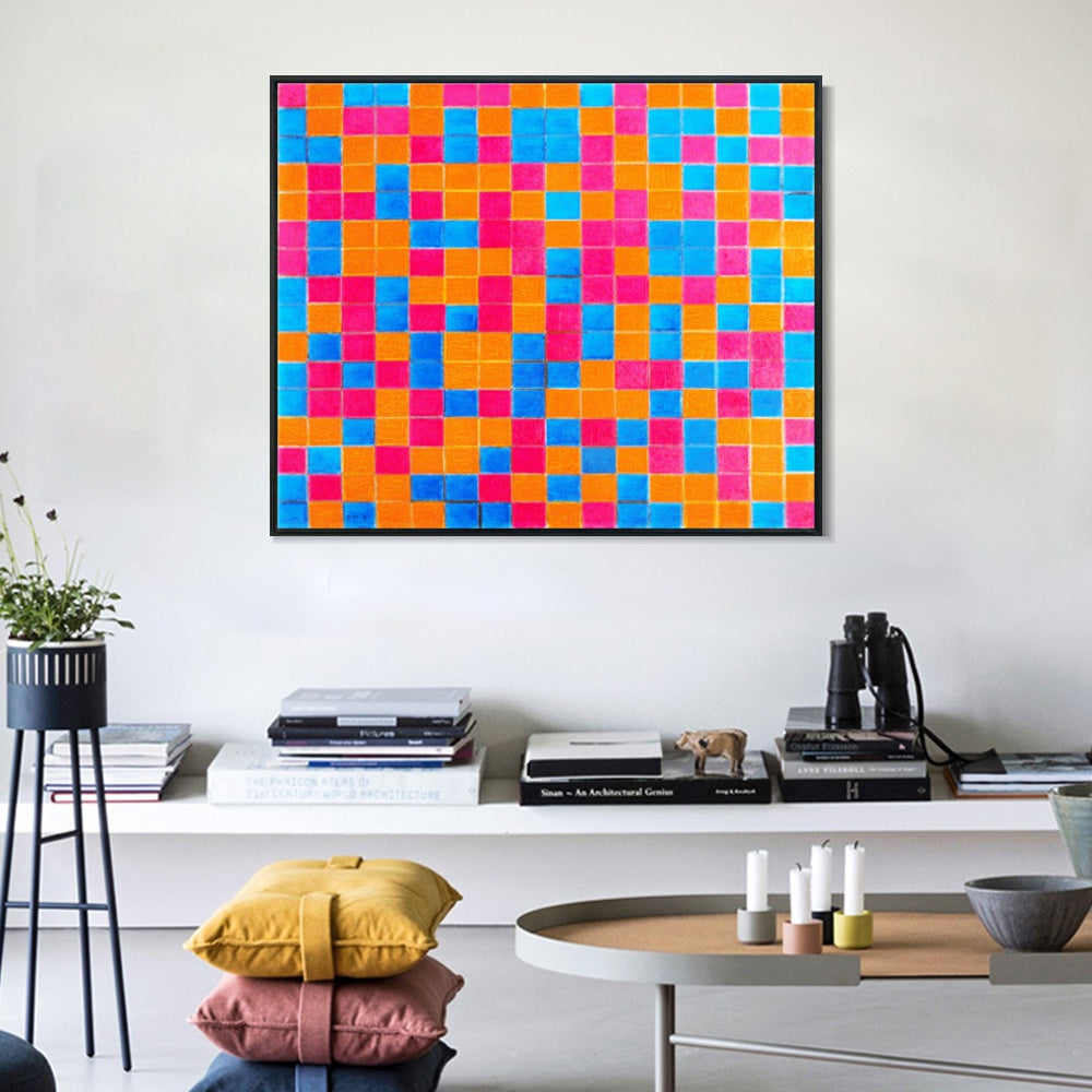 INVIN ART Framed Canvas Series#092 by Piet Cornelies Mondrian Wall Art Living Room Home Office Decorations