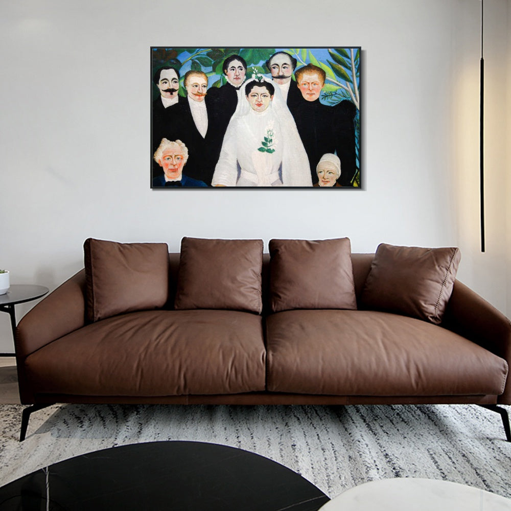 INVIN ART Framed Canvas Giclee Print Art The Wedding Party#2 by Henri Rousseau Wall Art