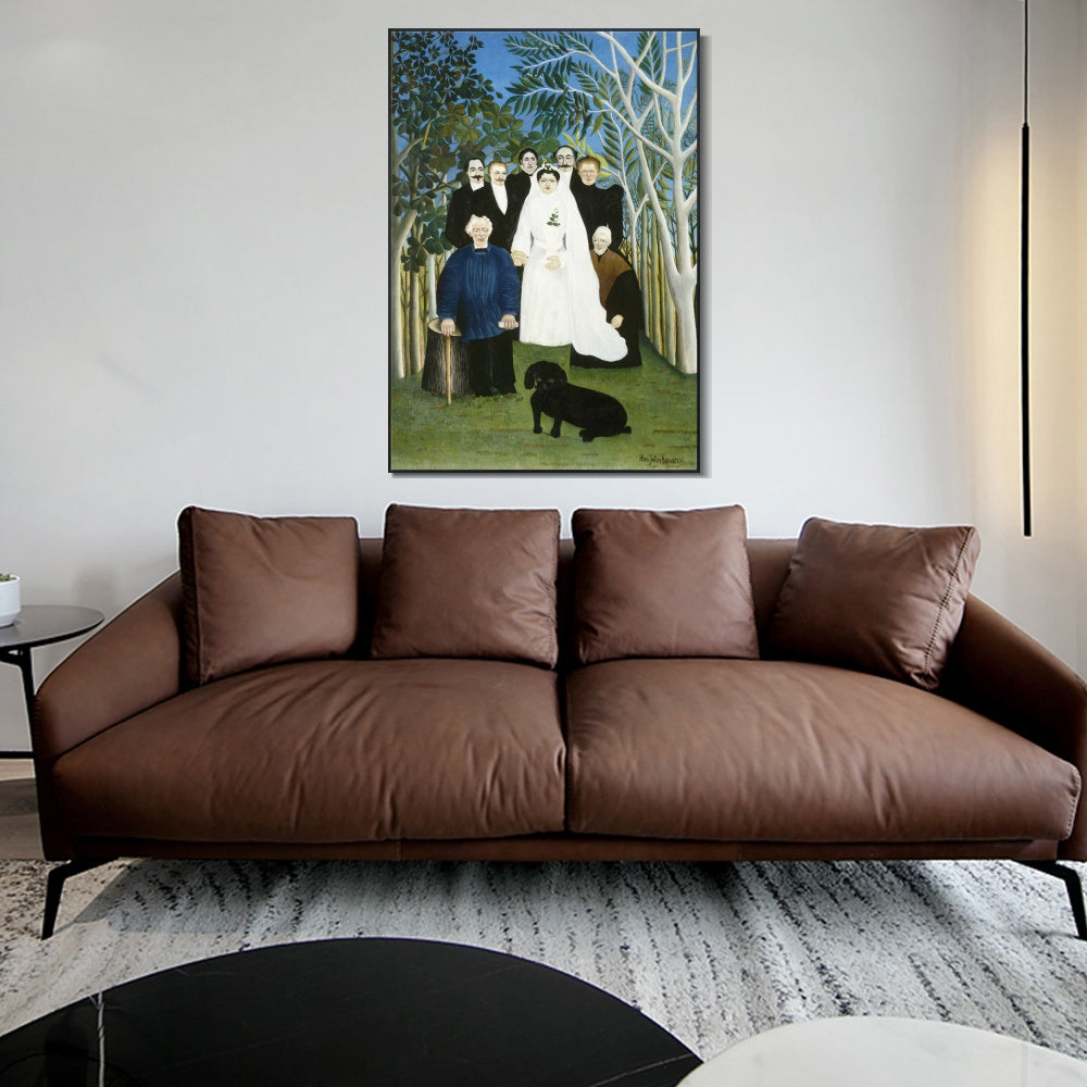 INVIN ART Framed Canvas Giclee Print Art The Wedding Party by Henri Rousseau Wall Art