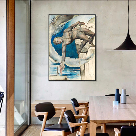INVIN ART Framed Canvas Giclee Print Art Last Circle of Hell by William Blake Wall Art Living Room Home Office Decorations