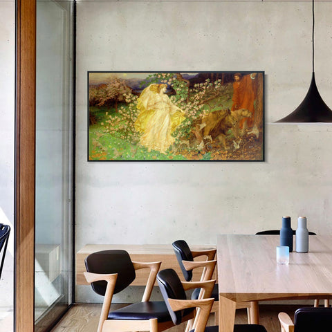 INVIN ART Framed Canvas Giclee Print Art Series#020 by William Blake Wall Art Living Room Home Office Decorations