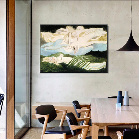 INVIN ART Framed Canvas Giclee Print Art Illustration to Dante's Divine Comedy#3 by William Blake Wall Art Living Room Home Office Decorations