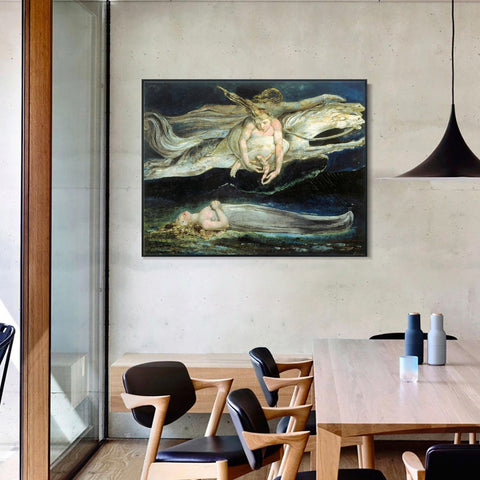 INVIN ART Framed Canvas Giclee Print Art Illustration to Dante's Divine Comedy by William Blake Wall Art Living Room Home Office Decorations