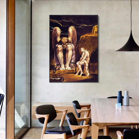 INVIN ART Framed Canvas Giclee Print Art Series#039 by William Blake Wall Art Living Room Home Office Decorations