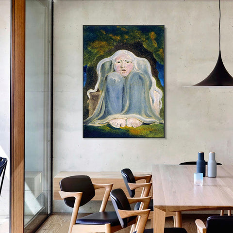 INVIN ART Framed Canvas Giclee Print Art Series#041 by William Blake Wall Art Living Room Home Office Decorations