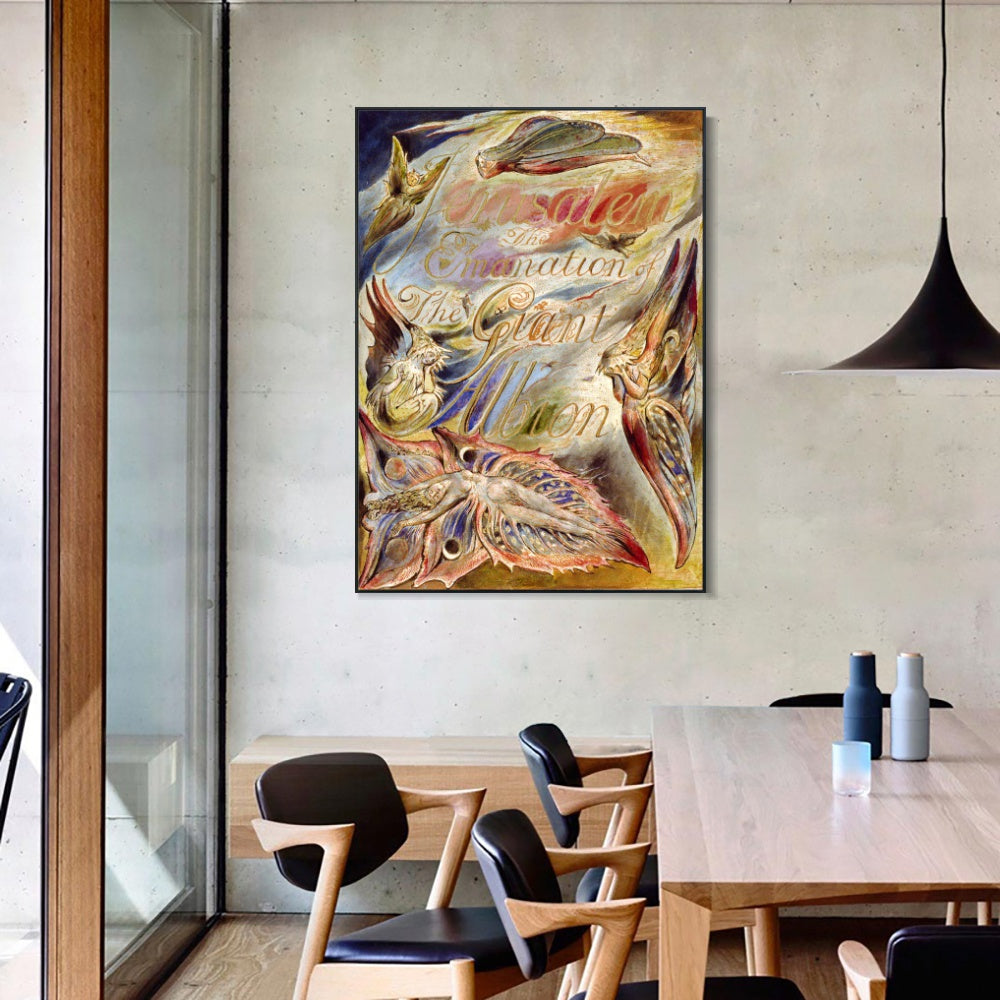 INVIN ART Framed Canvas Giclee Print Art Jerusalem by William Blake Wall Art