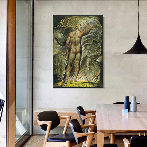 INVIN ART Framed Canvas Giclee Print Art Series#058 by William Blake Wall Art Living Room Home Office Decorations