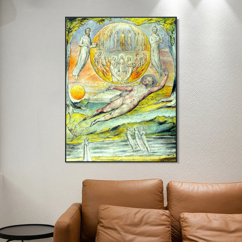INVIN ART Framed Canvas Giclee Print Art The Youthful Poet's Dream by William Blake Wall Art Living Room Home Office Decorations