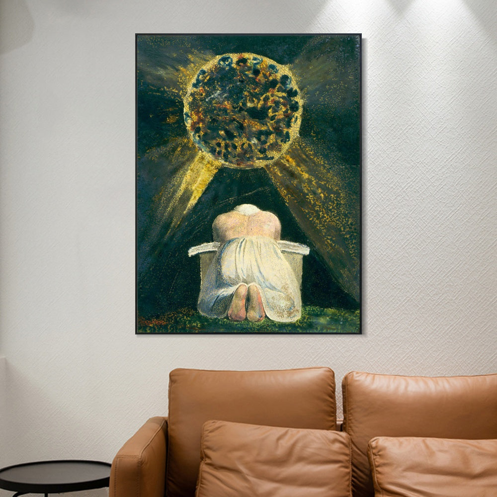 INVIN ART Framed Canvas Giclee Print Art SONG OF LOS#3 by William Blake Wall Art