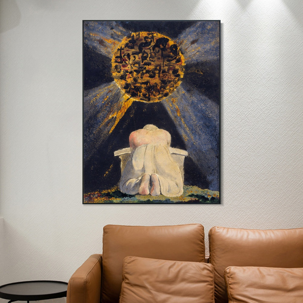 INVIN ART Framed Canvas Giclee Print Art SONG OF LOS#4 by William Blake Wall Art