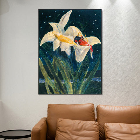 INVIN ART Framed Canvas Giclee Print Art Series#082 by William Blake Wall Art Living Room Home Office Decorations