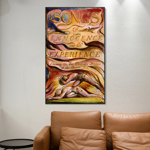 INVIN ART Framed Canvas Giclee Print Art Series#084 by William Blake Wall Art Living Room Home Office Decorations