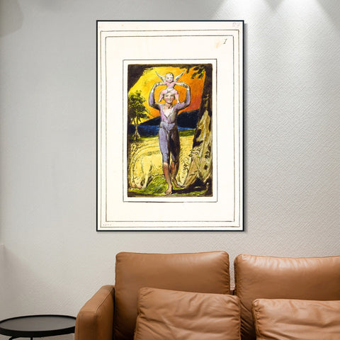 INVIN ART Framed Canvas Giclee Print Art Songs of Innocence and of Experience#4 by William Blake Wall Art Living Room Home Office Decorations