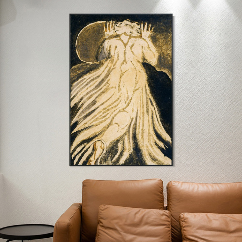 INVIN ART Framed Canvas Giclee Print Art Series#097 by William Blake Wall Art