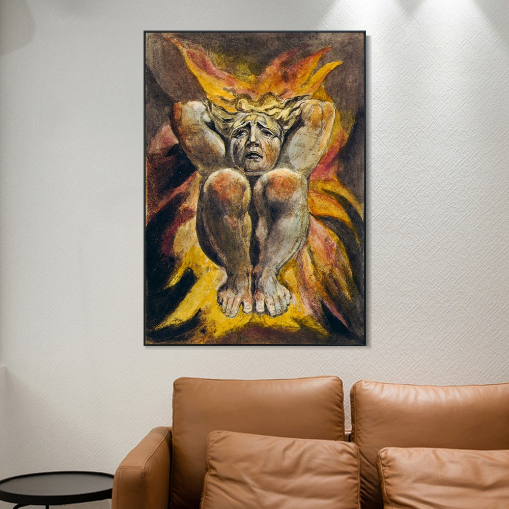 INVIN ART Framed Canvas Giclee Print Art Series#099 by William Blake Wall Art