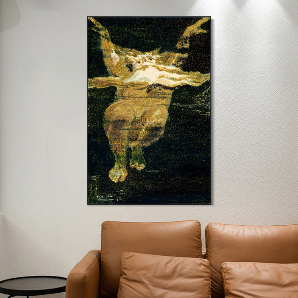 INVIN ART Framed Canvas Giclee Print Art Series#102 by William Blake Wall Art