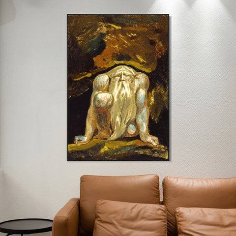 INVIN ART Framed Canvas Giclee Print Art Series#103 by William Blake Wall Art Living Room Home Office Decorations