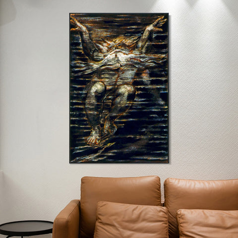 INVIN ART Framed Canvas Giclee Print Art The First Book of Urizen#3 by William Blake Wall Art Living Room Home Office Decorations