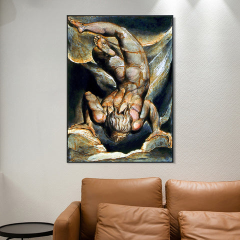 INVIN ART Framed Canvas Giclee Print Art Series#112 by William Blake Wall Art Living Room Home Office Decorations