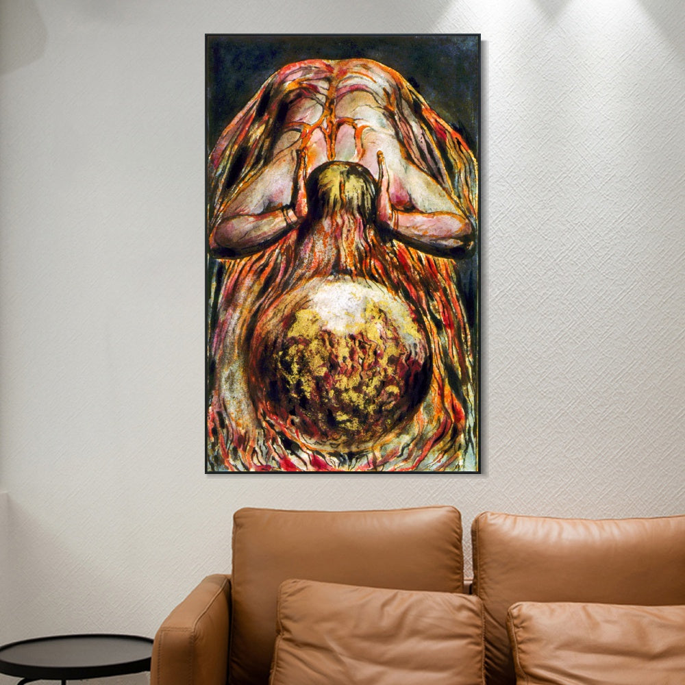 INVIN ART Framed Canvas Giclee Print Art The First Book of Urizen by William Blake Wall Art