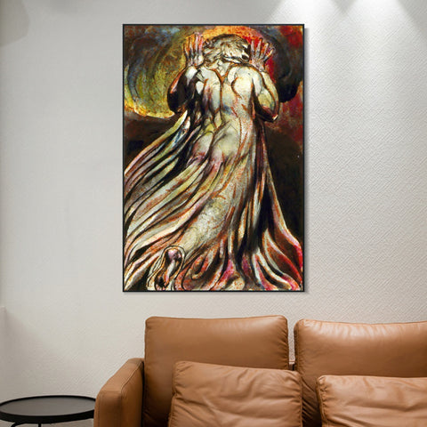 INVIN ART Framed Canvas Giclee Print Art Series#117 by William Blake Wall Art Living Room Home Office Decorations
