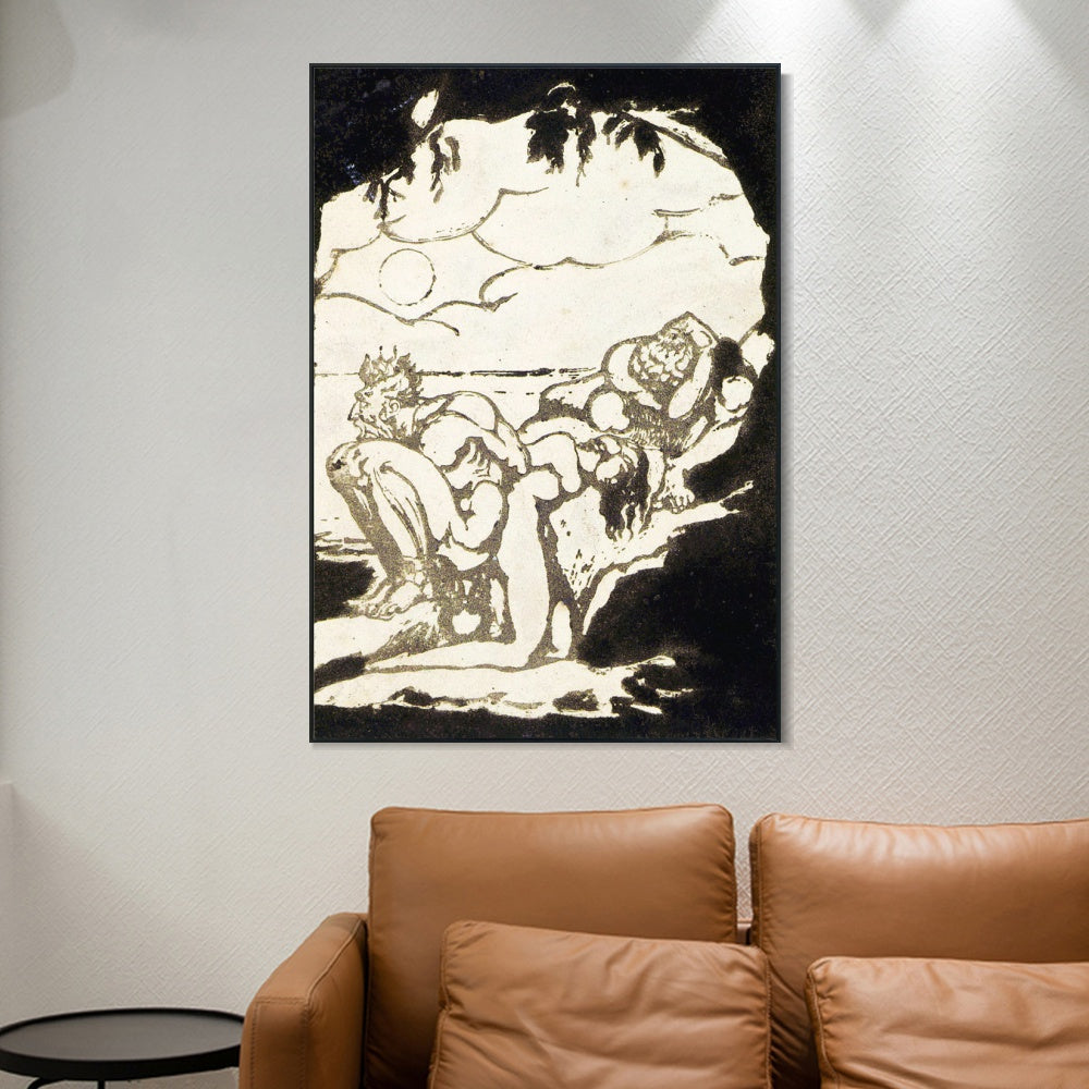 INVIN ART Framed Canvas Giclee Print Art Visions of the Daughters of Albion#5 by William Blake Wall Art