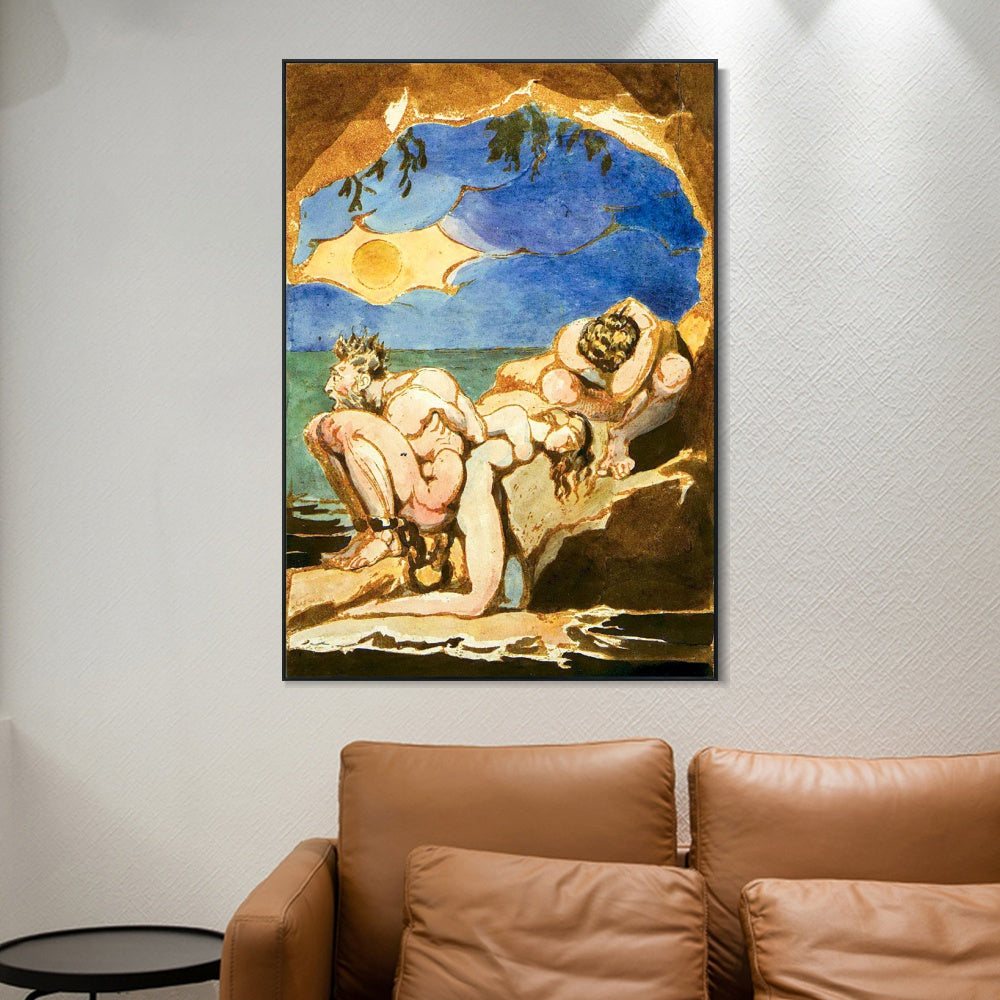 INVIN ART Framed Canvas Giclee Print Art Visions of the Daughters of Albion by William Blake Wall Art