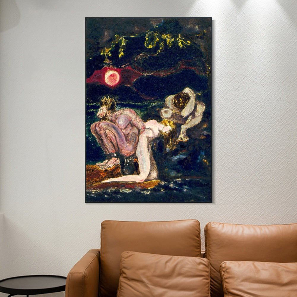 INVIN ART Framed Canvas Giclee Print Art Visions of the Daughters of Albion#2 by William Blake Wall Art