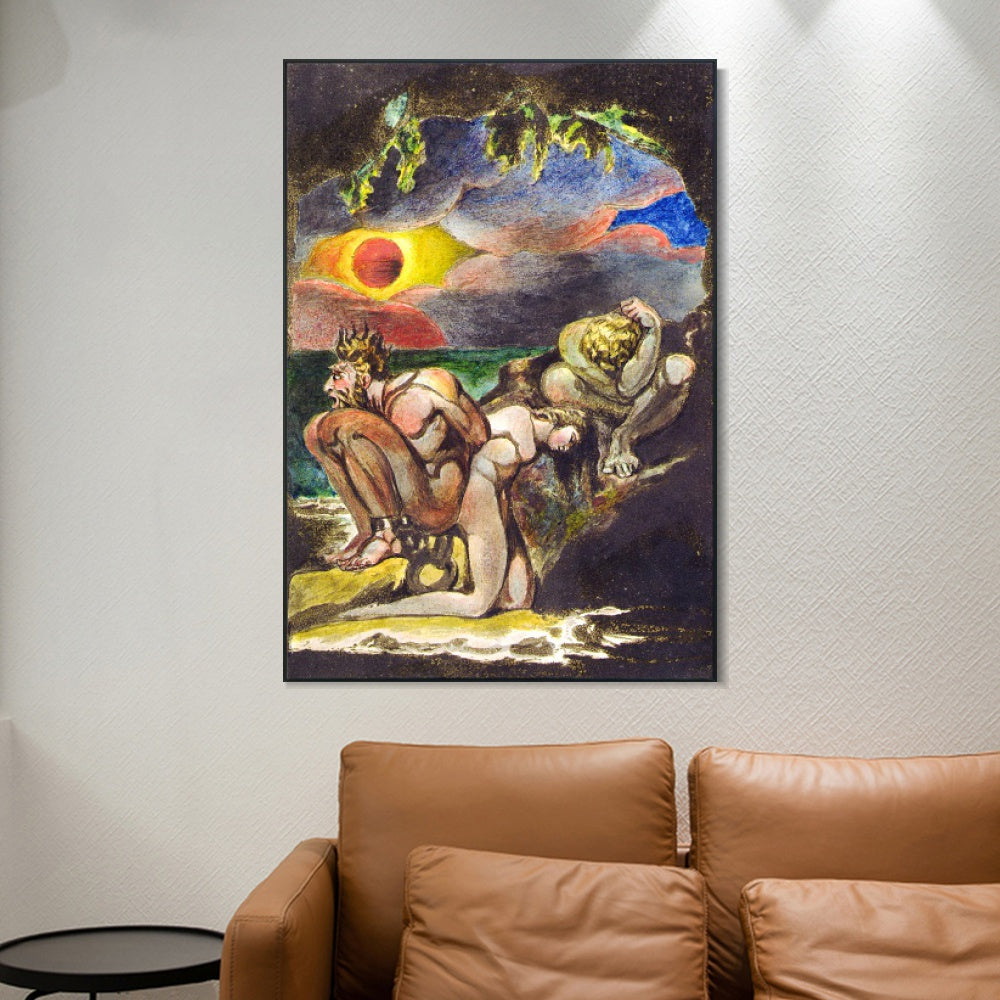 INVIN ART Framed Canvas Giclee Print Art Visions of the Daughters of Albion#3 by William Blake Wall Art