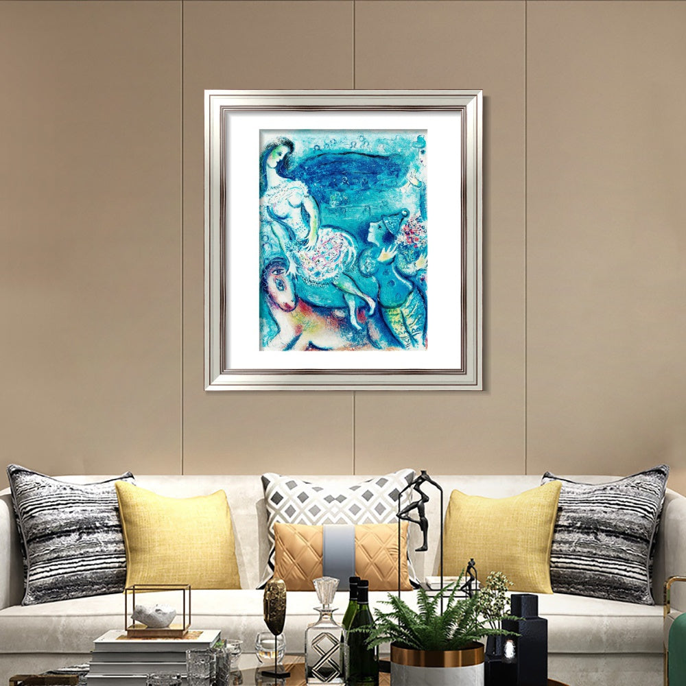 INVIN ART Framed Canvas Art Giclee Print Dancing by Marc Chagall Wall Art Room Living Office Home Decorations