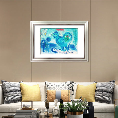 INVIN ART Framed Canvas Art Giclee Print Dlm pausage au coq by Marc Chagall Wall Art Room Living Office Home Decorations
