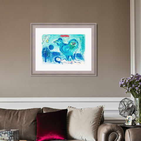 INVIN ART Framed Canvas Art Giclee Print Dlm pausage au coq by Marc Chagall Wall Art Room Living Office Home Decorations