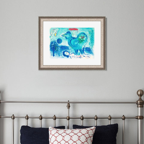 INVIN ART Framed Canvas Art Giclee Print Dlm pausage au coq by Marc Chagall Wall Art Room Living Office Home Decorations