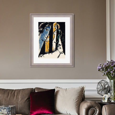 INVIN ART Framed Canvas Art Giclee Print Face by Marc Chagall Wall Art Room Living Office Home Decorations