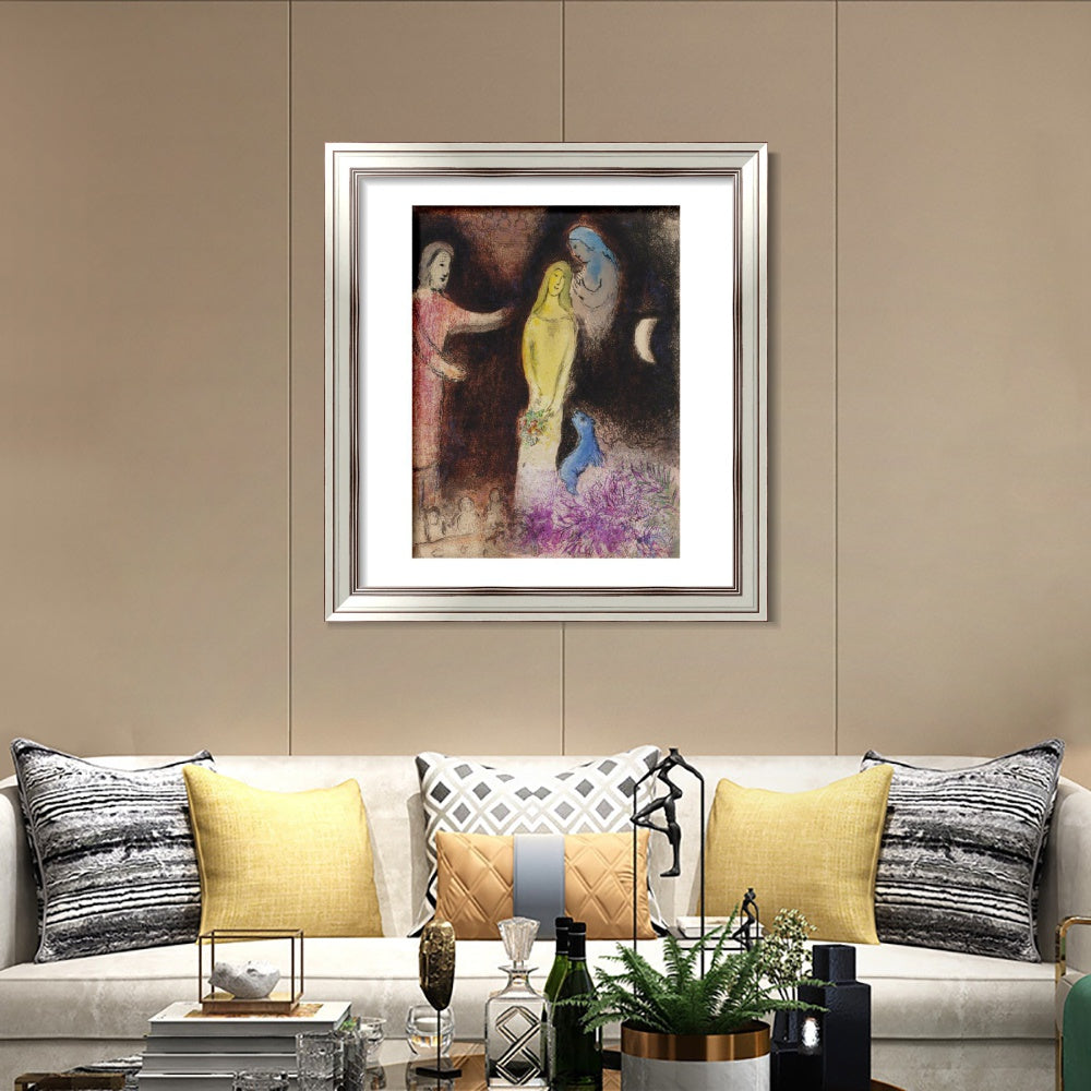 INVIN ART Framed Canvas Art Giclee Print Ablution by Marc Chagall Wall Art Room Living Office Home Decorations
