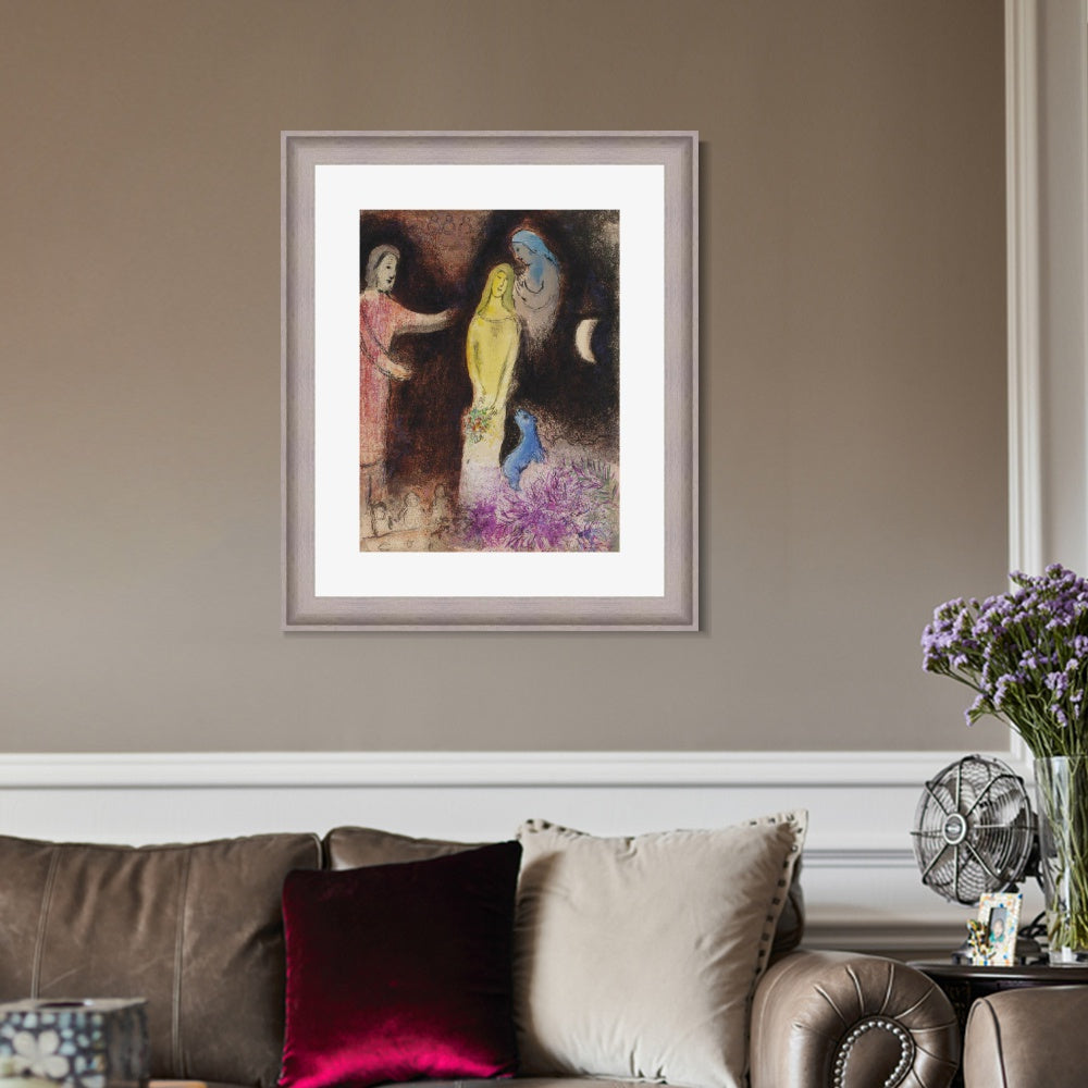 INVIN ART Framed Canvas Art Giclee Print Ablution by Marc Chagall Wall Art Room Living Office Home Decorations