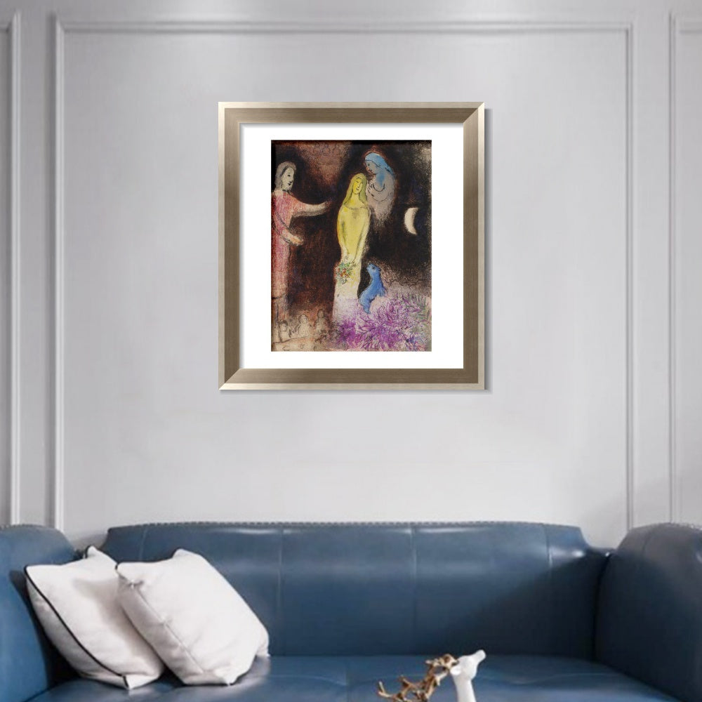 INVIN ART Framed Canvas Art Giclee Print Ablution by Marc Chagall Wall Art Room Living Office Home Decorations
