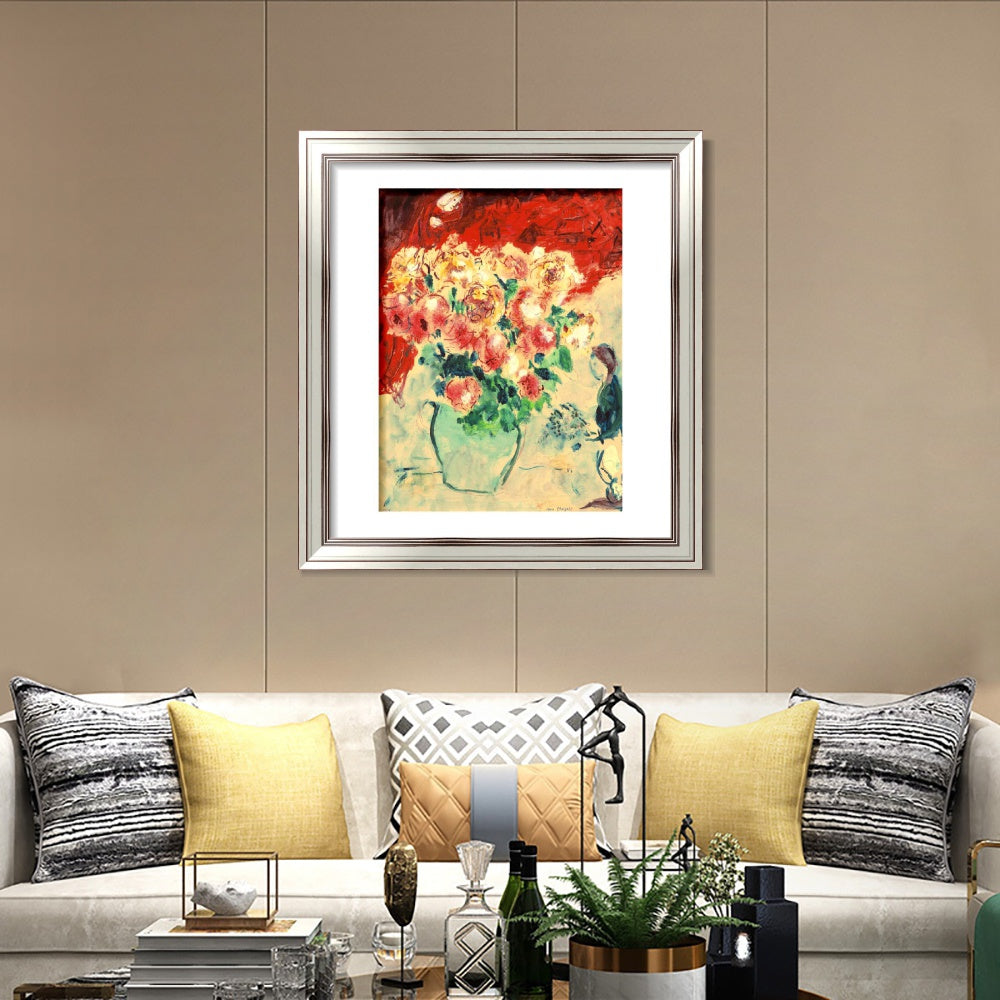 INVIN ART Framed Canvas Art Giclee Print Series#27 by Marc Chagall Wall Art Room Living Office Home Decorations