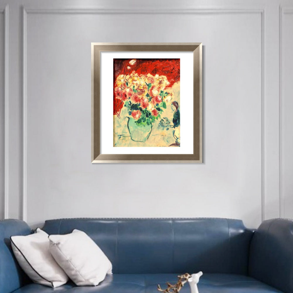 INVIN ART Framed Canvas Art Giclee Print Series#27 by Marc Chagall Wall Art Room Living Office Home Decorations