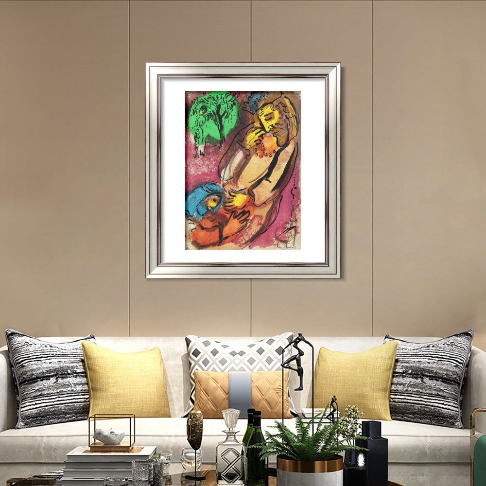 INVIN ART Framed Canvas Art Giclee Print Beging Series#030 by Marc Chagall Wall Art Room Living Office Home Decorations